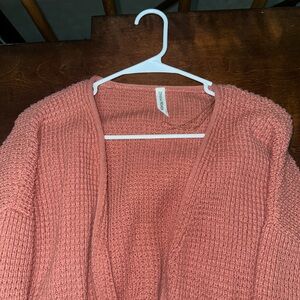 Zenana Outfitters Pink Chunky Knit Cardigan